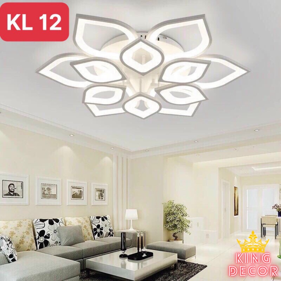 Đèn led ốp trần trang trí phòng khách phòng ngủ có 3 chế độ sáng tặng điều khiển bảo hành 12 tháng