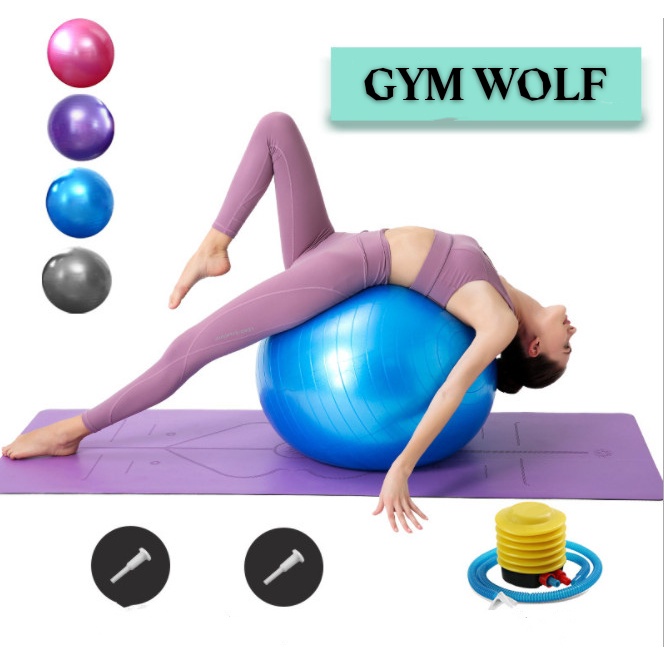 Bóng Tập Gym, Yoga Cao Cấp Hỗ Trợ Tăng Cường Dẻo Dai, Dày 2mm (Tặng Kèm Bộ Thổi)