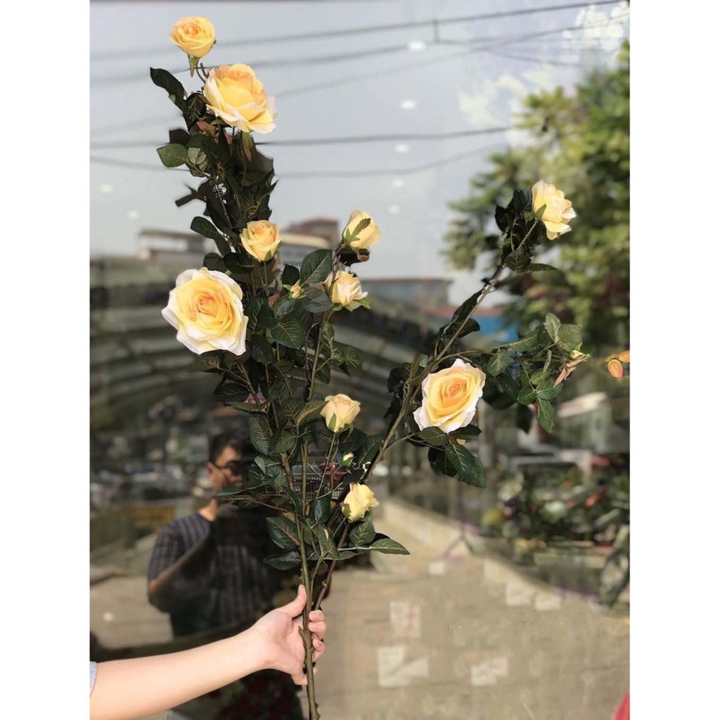 Hoa giả, hoa lụa - cây hoa hồng giả trang trí siêu xinh