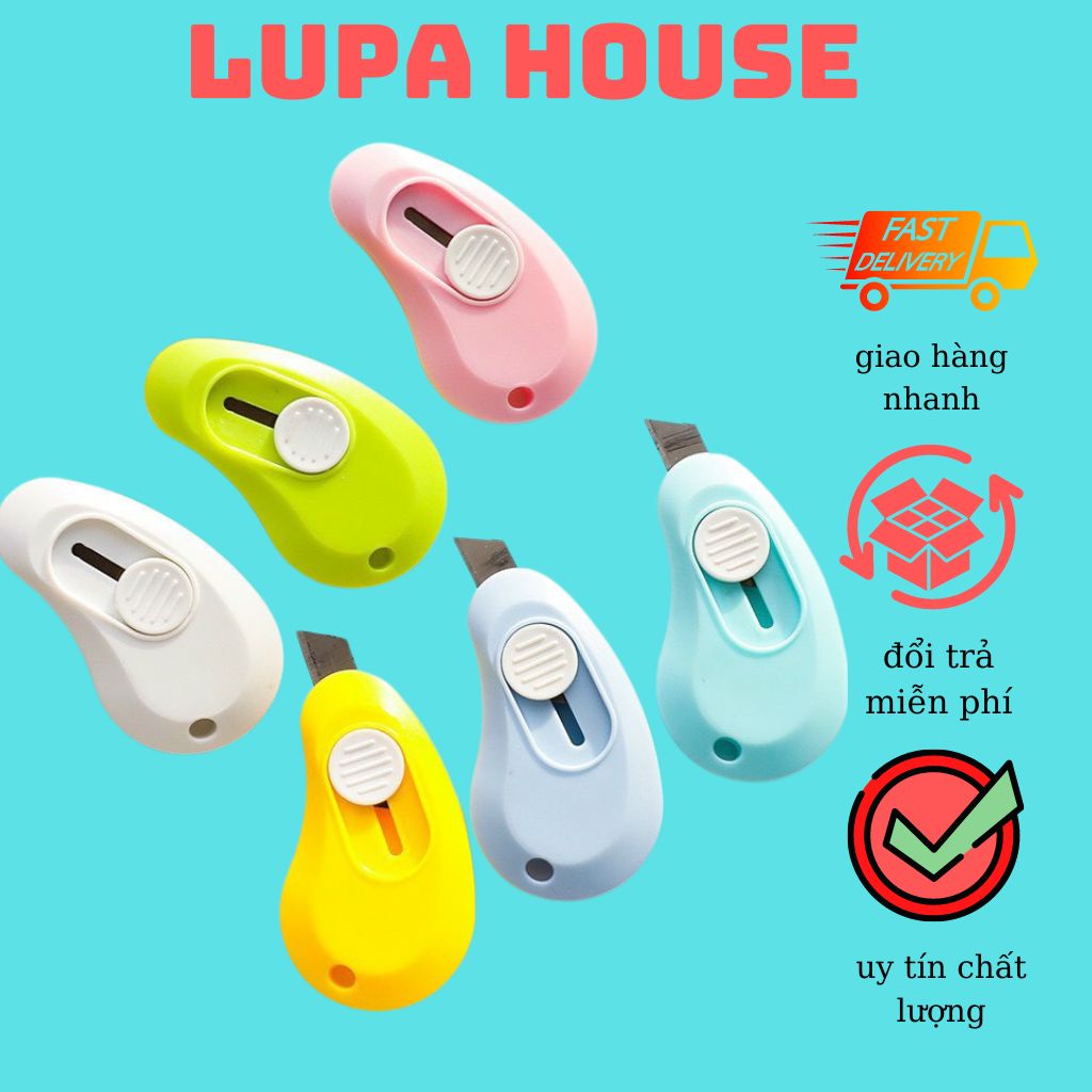 Dao dọc giấy mini hình quả bơ LUPA HOUSE cute nhiều màu sắc có chỗ để treo chìa khoá