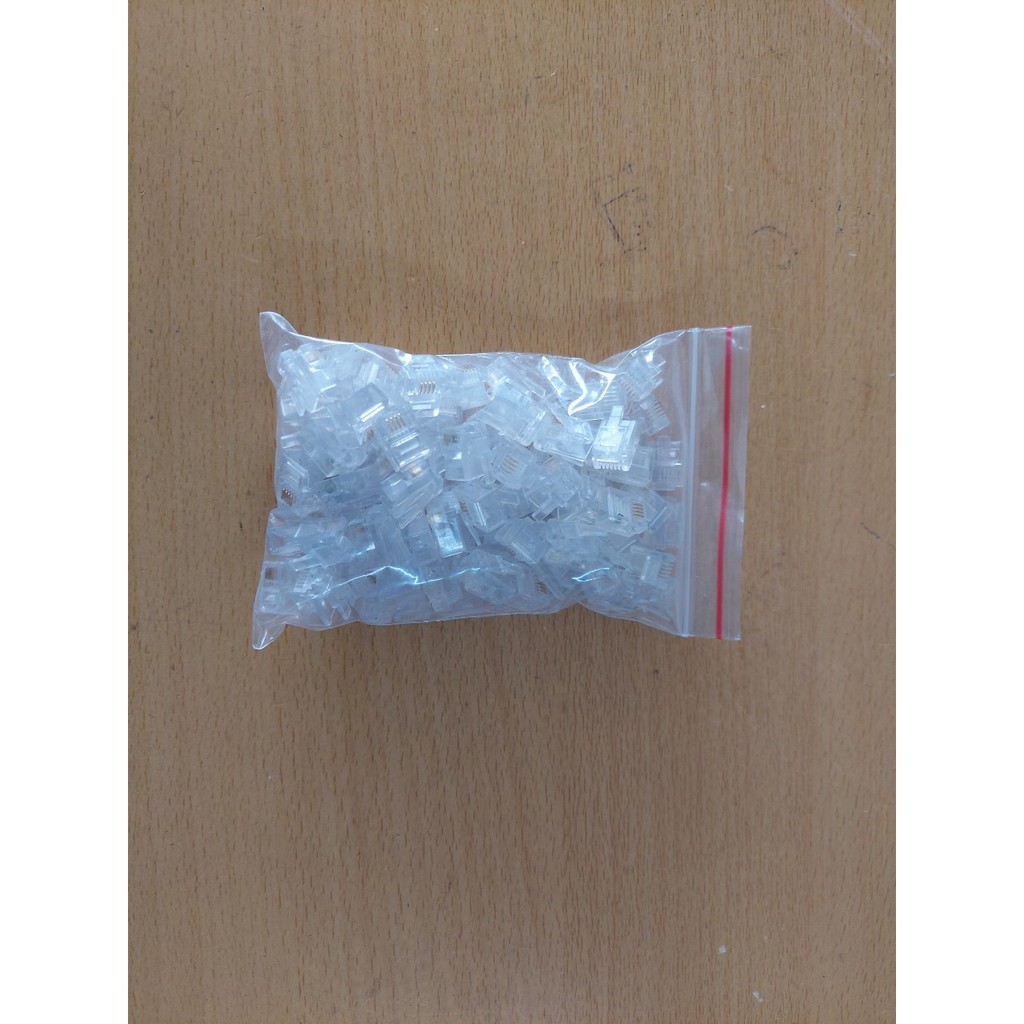 100 Hạt đầu bấm dây điện thoại RJ11