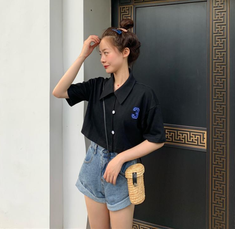 Áo thun cho nữ ngắn tay có cổ thời trang