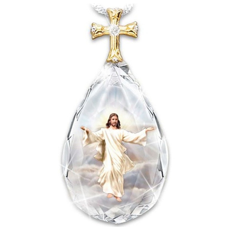 Vòng cổ Đính Đá Hình Chúa jesus Thời Trang Cho Nữ