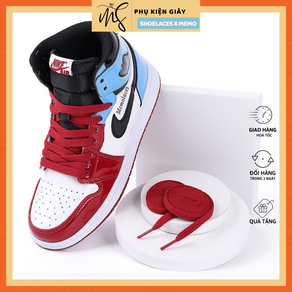 Dây giày jordan thay thế Nike AF1 AJ1, dây giày bản dẹt màu đỏ Memolaces thumbnail