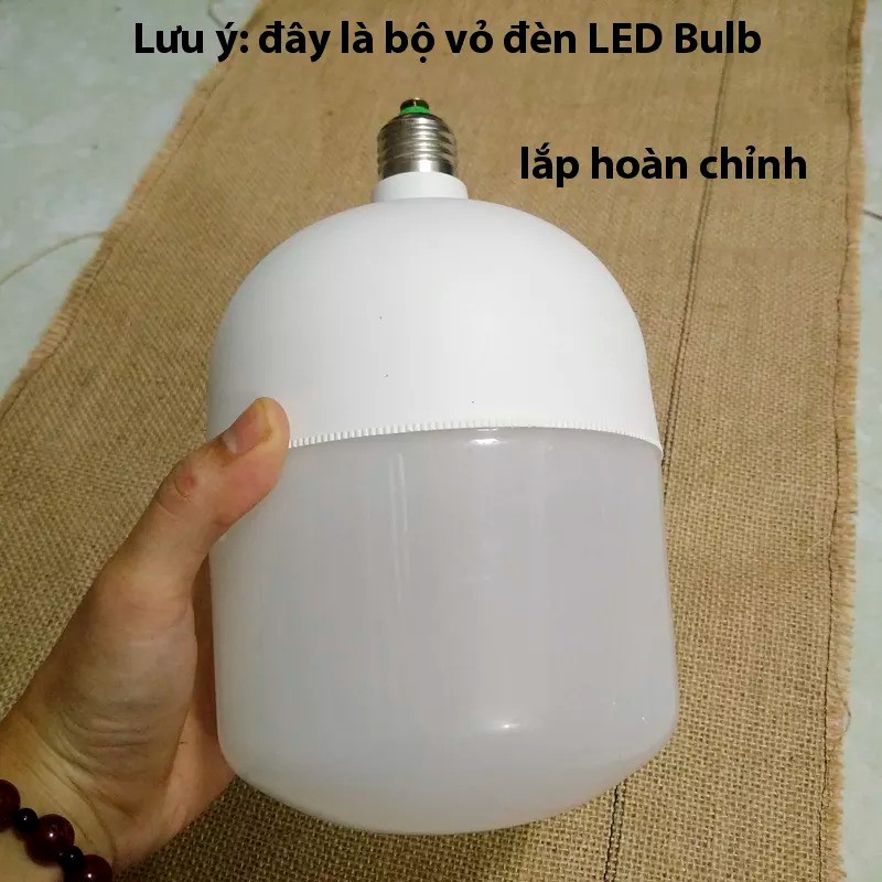 Bộ vỏ đèn LED Bulb 50w phi 135mm, Linh kiện sửa và thay thế bóng đèn