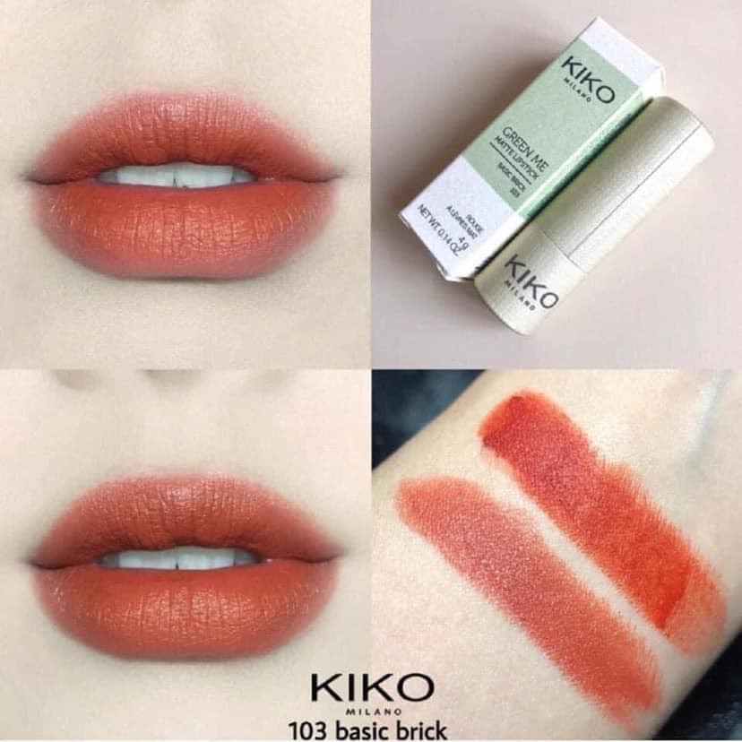 Son KIKO MILANO NEW GREEN ME MATTE LIPSTICK 103 (Màu Cam Cháy)