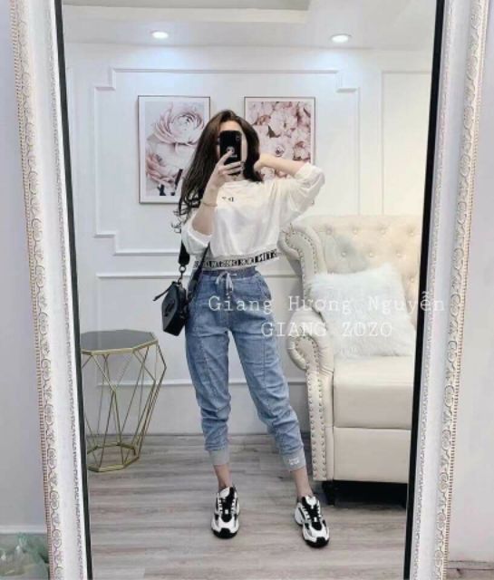 Áo Croptop nữ bo viền dài tay hàng hoot