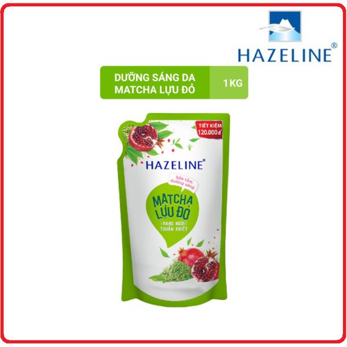 Sữa Tắm Dưỡng Trắng Sáng Da Hazeline Túi 1kg Yến Mạch Dâu Tằm / Matcha Lựu Đỏ - Túi Tiết Kiệm