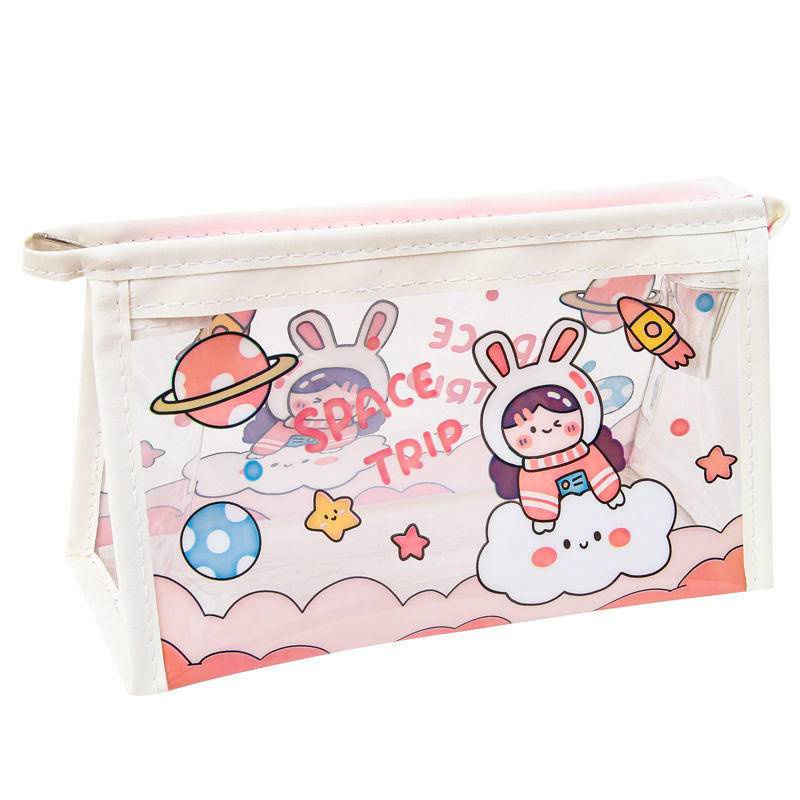 ⭐ iLado ⭐  Túi đựng bút trong suốt cute túi nilong/PVC hoàn toàn minh bạch túi zip nhỏ hộp vải đựng đồ Hộp đựng hộp bút hologram bút cute bọc zip tiểu an văn phòng phẩm Đa Dụng túi đựng đồ dùng cá nhân hình