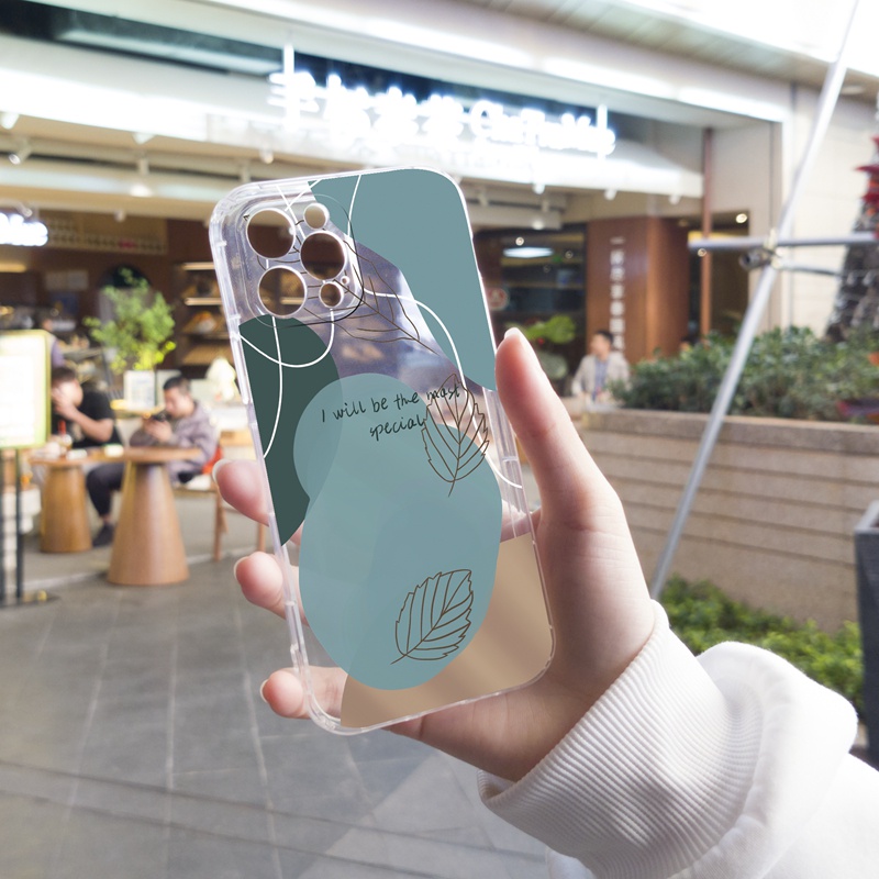 Ốp lưng iphone Ốp điện thoại Suntaiho TPU trong suốt hình lá phong cách Morandi cho IPhone 13 12 11 Pro Max X Xs Max XR 8 7 6 6S Plus