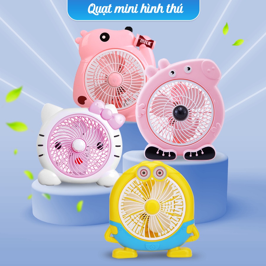 Quạt cắm điện để bàn hình thú siêu dễ thương ( giao ngẫu nhiên )