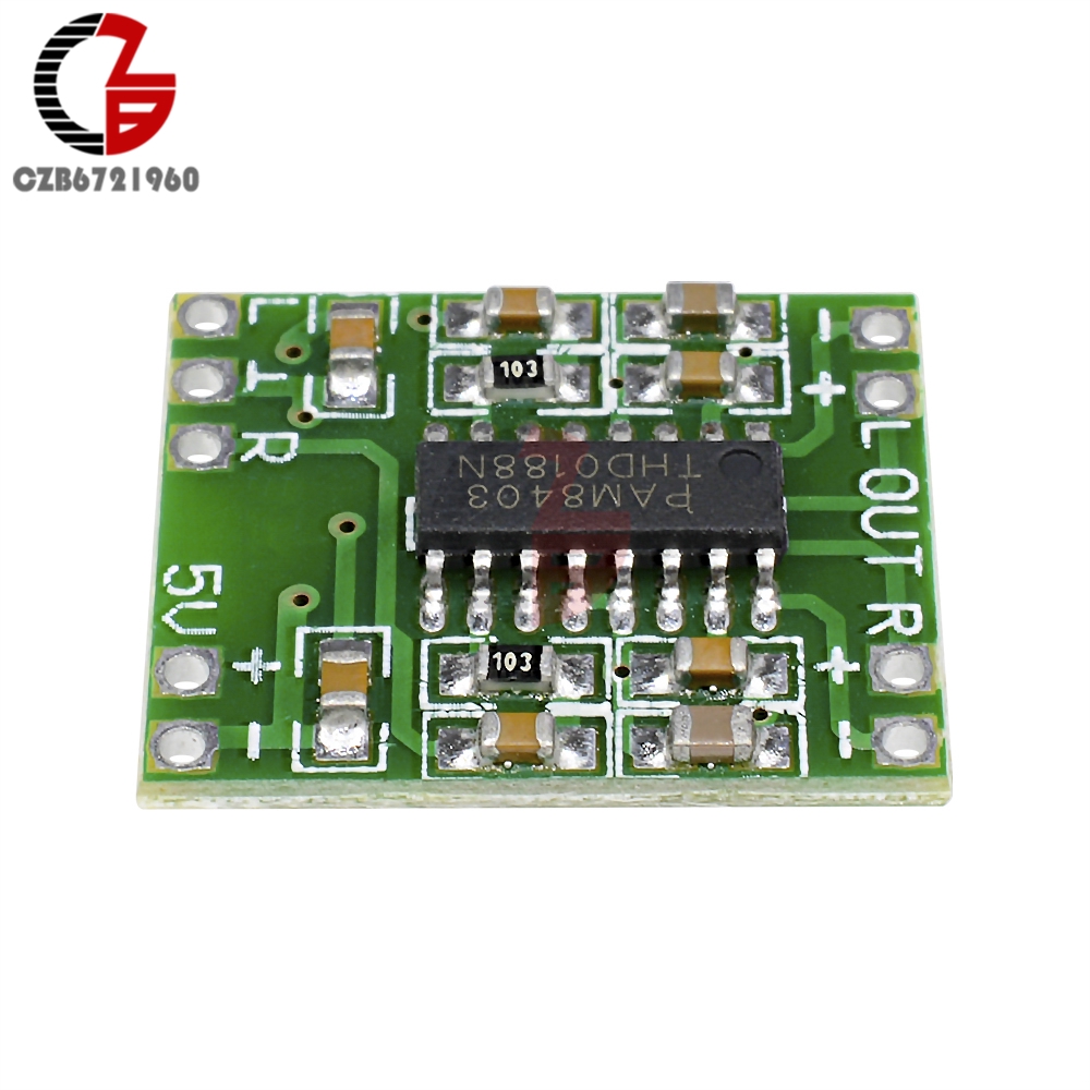 1Pcs 2x3W 2 Channel Mini Digital Power Amplifier Board PAM8403 Class D Stereo Audio Amplifier Module 5V USB Power for Arduino