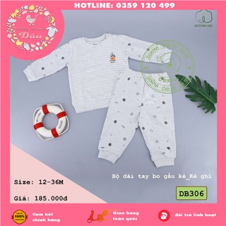 Bộ nỉ cài vai cho bé chất dày dặn cực ấm - hàng chính hãng DOKMA - chất nỉ - size từ 12-36 tháng