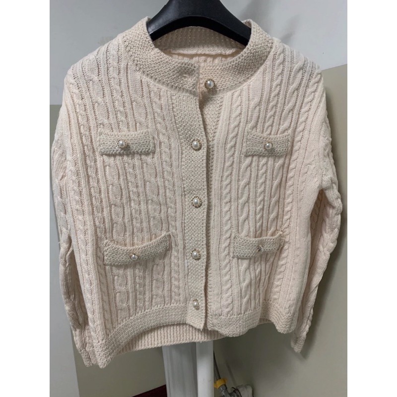 Áo khoác len cadigan  viền  kim sa