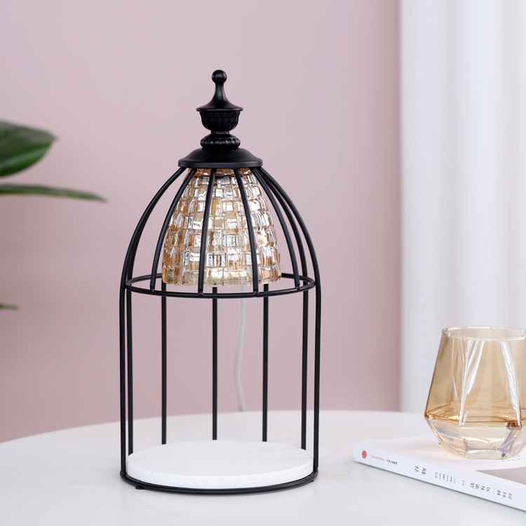 Đèn đốt nến thơm lồng chim có hẹn giờ - chỉnh sáng - tặng kèm 2 bóng
