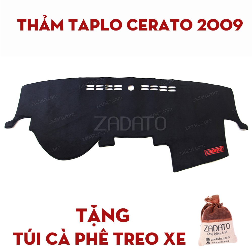 Thảm Taplo Kia Cerato - Thảm Chống Nóng Taplo Lông Cừu - TẶNG: Túi Cafe Treo Xe