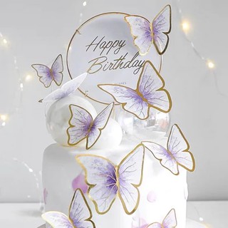 Que HPBD tròn trắng khung sắt