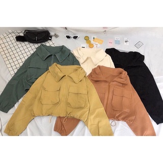 Áo khoác nữ form rộng croptop