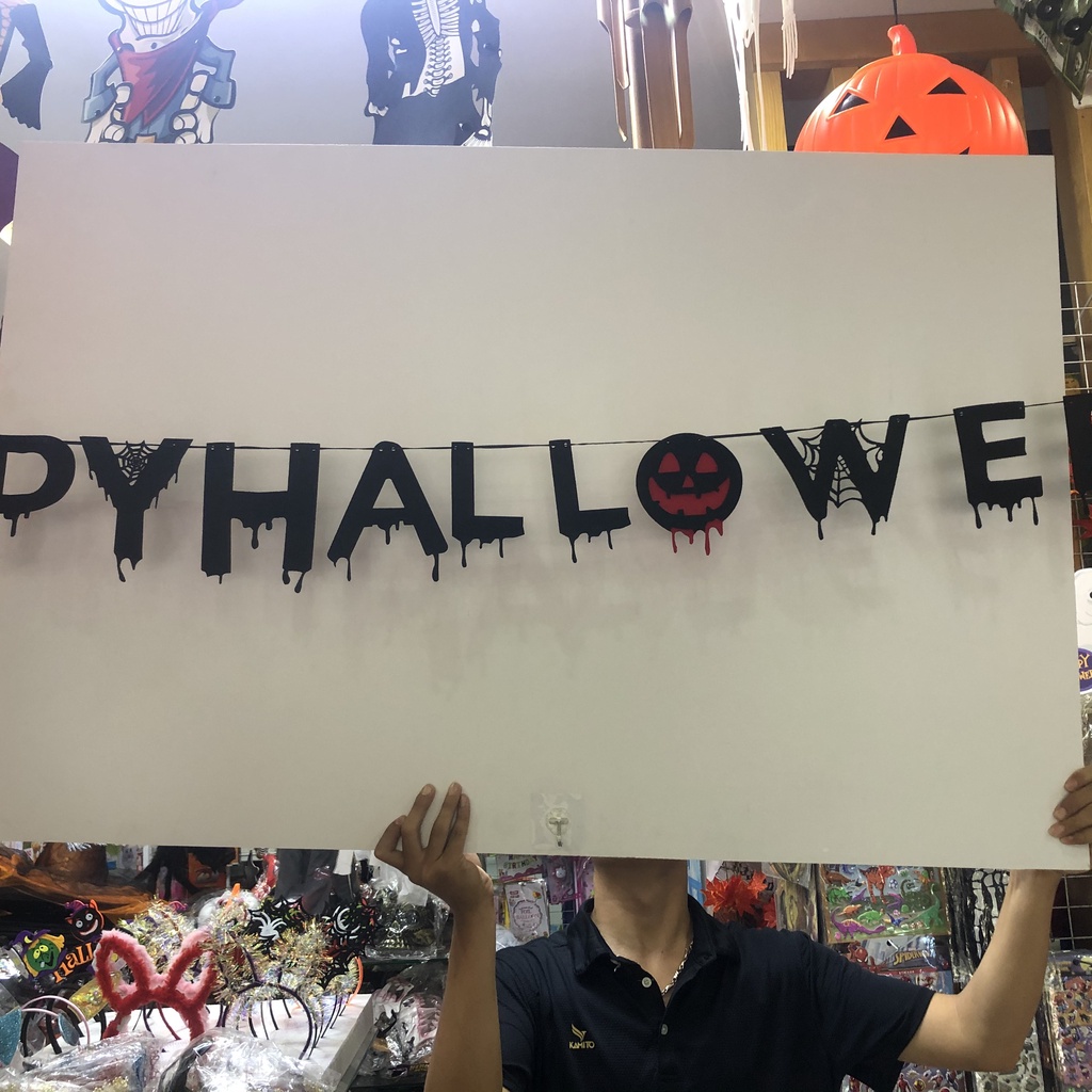Dây chữ Happy Halloween bằng vải dạ trang trí lễ hội hóa trang Halloween (2 mẫu)