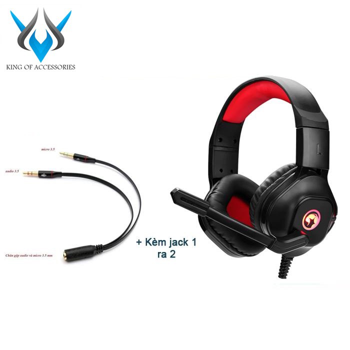 (28.4) Tai nghe chụp tai Marvo HG8929 thiết kết 1 jack cắm cả micro và phone