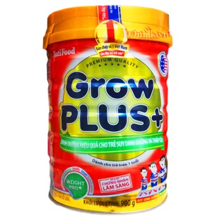 Sữa Bột NUTIFOOD GROW PLUS+ đỏ lon 900gr-sữa bột dành cho trẻ suy dinh duong va thap coi