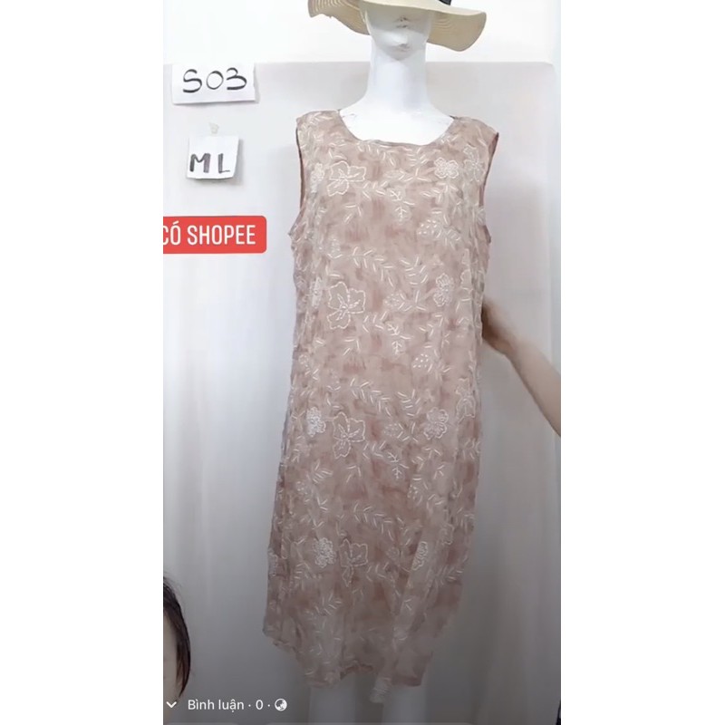 Đầm nâu nhợt vintage size M/L.S03