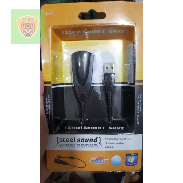 Dây Cáp Chuyển Đổi USB Sound Cao Cấp 5Hv2 7.1  Chia Mic Và Loa Từ Cổng USB .