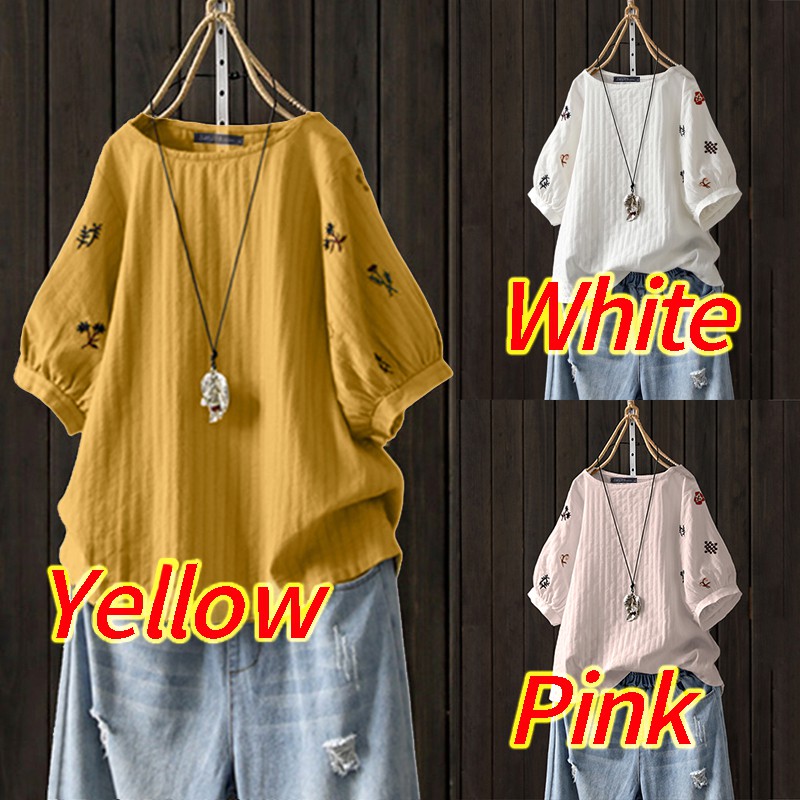 ZANZEA Áo Thun Tay Ngắn Cổ Tròn Thời Trang Dành Cho Nữ | BigBuy360 - bigbuy360.vn