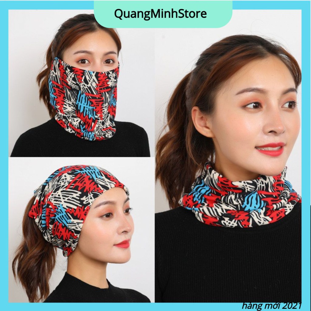 Khăn Quàng Cổ Đa Năng, Đeo Tay, Bịt Đầu, Buộc Tóc, Khẩu Trang, Thời Trang Bốn Mùa