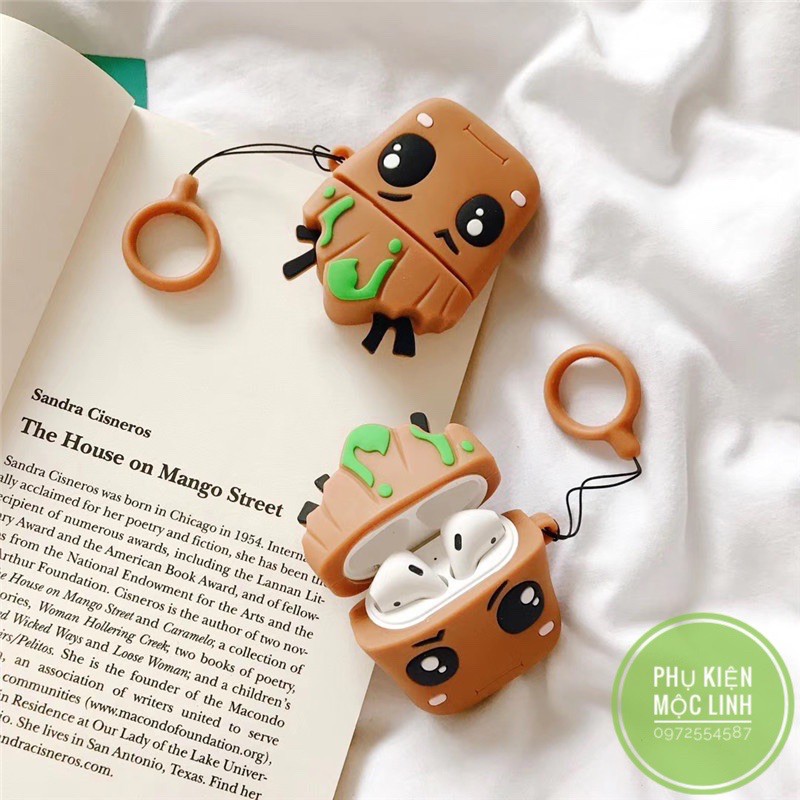 ☘️Tặng kèm móc treo☘️Case Airpod 1 2- Vỏ bao bọc Baby Groot Cover đựng tai nghe không dây Airpods Avengers