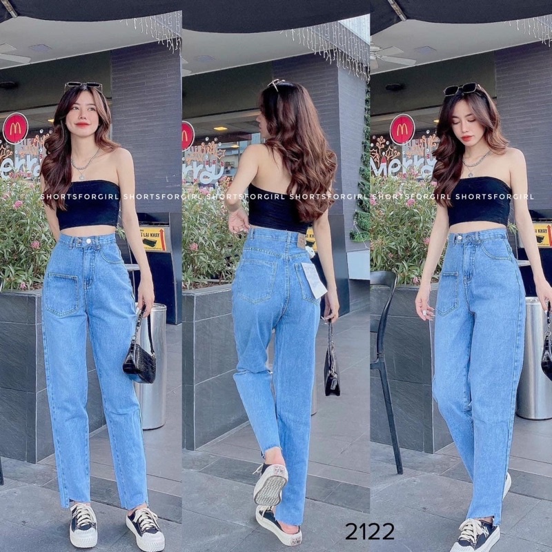 Quần jeans nữ dáng baggy chất liệu vải bò . Chính hãng 100%, hình thật tự chụp