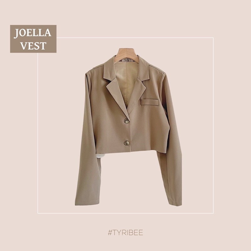 Áo Vest croptop nữ 2 lớp tay dài có lót lụa cao cấp nhiều màu - Joella Top - Tyribee Clothing