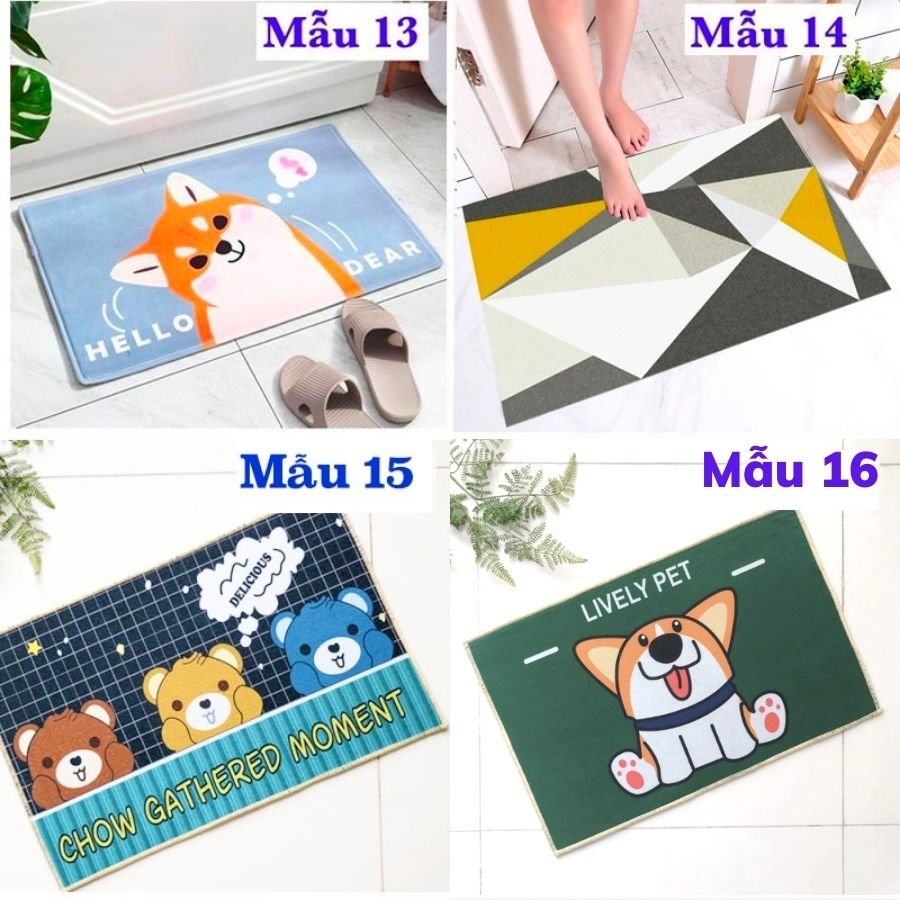 [FREESHIP ❤️] Thảm lau chân họa tiết 3d siêu thấm hút,đế cao su chống trơn trượt,đa dạng mẫu mã