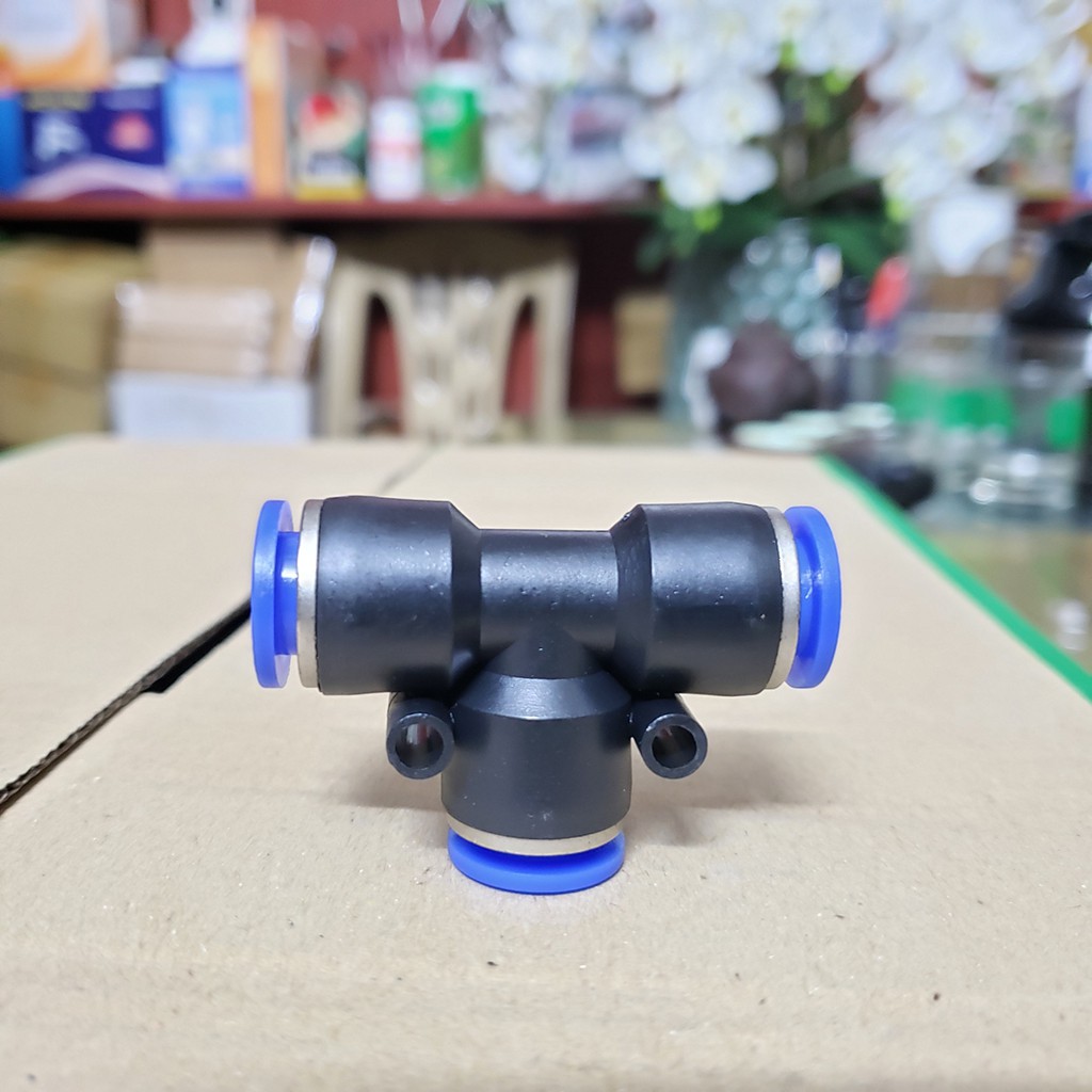 Tê, Tê thu khí nén nối hơi PE, PEG 4, 6, 8, 10, 12, 16 mm