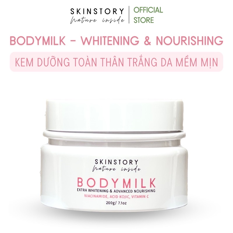 Sữa Dưỡng Trắng Da Toàn Thân Body Milk chứa Niacinamide, Acid Kojic, Vitamin C Giúp Da Căng Bóng, Khỏe Mạnh