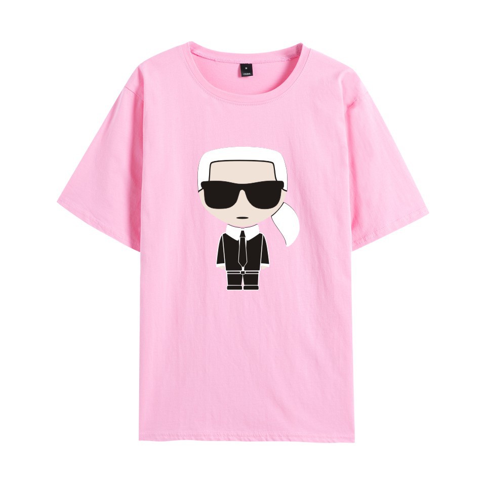 Áo Thun Ngắn Tay In Hình Mèo Karl Lagerfeld Carl.lagerfield Dễ Phối Đồ Nhiều Size S-5XL