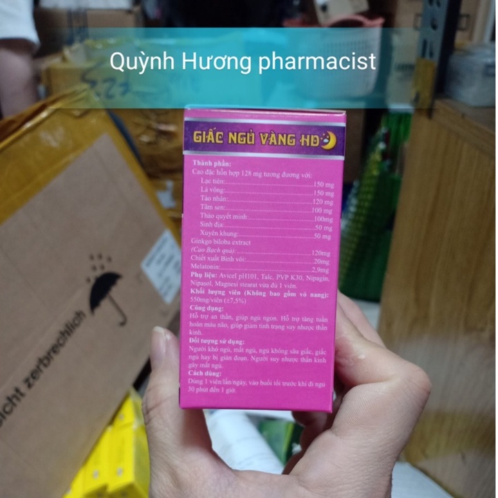 Viên uống GIẤC NGỦ VÀNG HD hộp 30 viên giúp giấc ngủ ngon và sâu hơn