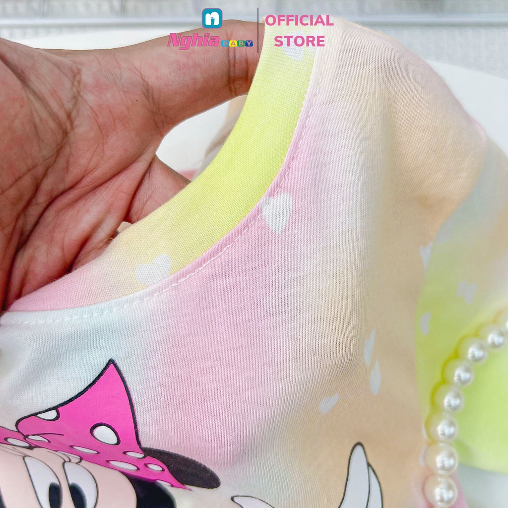 Đồ bộ chân váy kèm quần chip cho bé gái thun cotton NGHĨA BABY 8KG-20KG