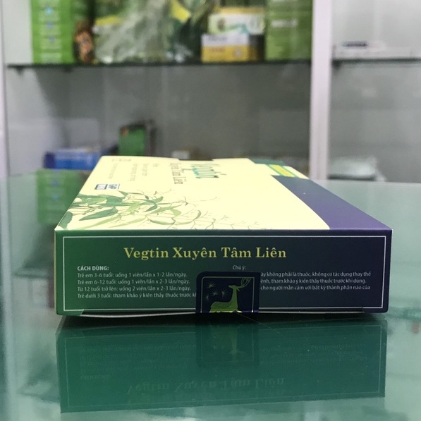 Vegtin Xuyên Tâm Liên - Hỗ trợ giảm ho, giảm ngứa họng, viêm họng (20 viên)