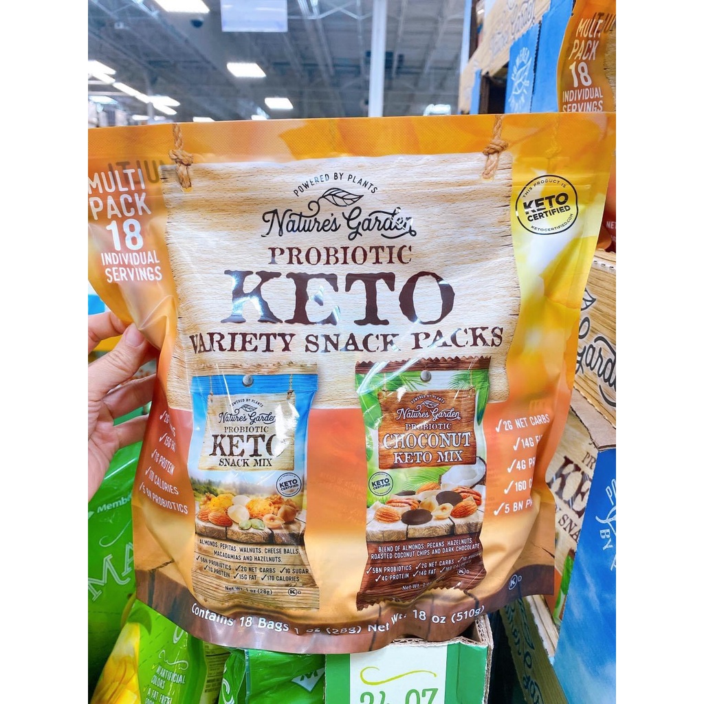 Hạt tổng hợp Nature’s Garden Probiotic KETO Variety Snack Packs