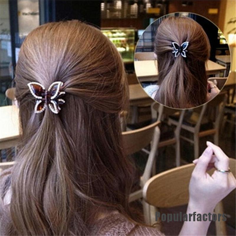 Kẹp tóc nữ hình bướm đính đá duyên dáng thời trang