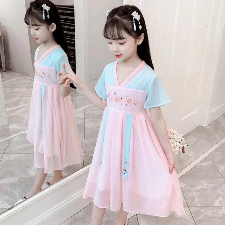 Bộ Hán Phục Cách Tân Phong Cách Trung Hoa Cổ Điển Cho Bé Gái