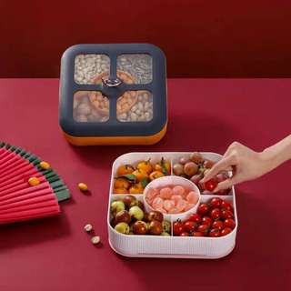 Khay mứt nắp huơu/Hộp đựng bánh kẹo tết 5 ngăn