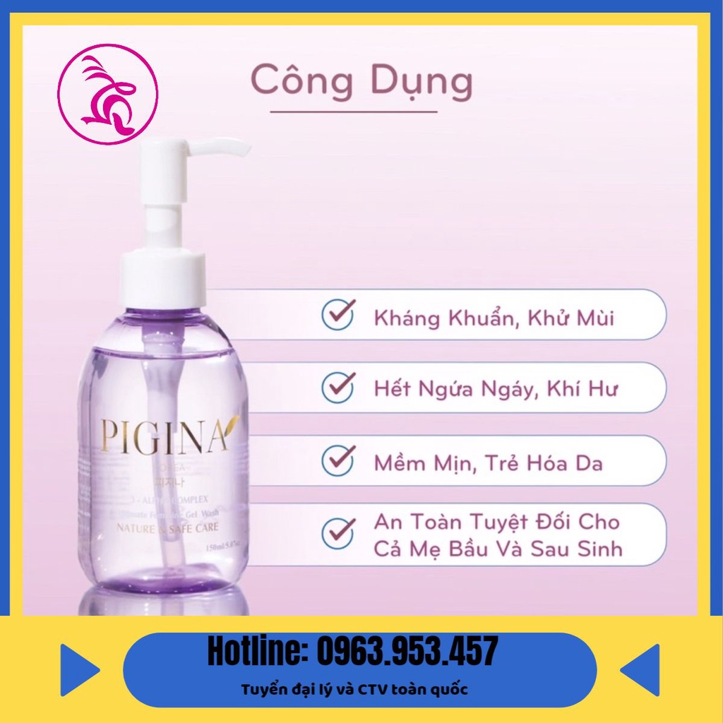 Dung Dịch Vệ Sinh làm hồng vùng kín Pigina - Chăm sóc toàn diện cô bé của bạn