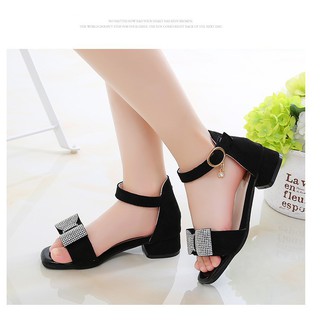 Giày quai hậu nơ sao pha lê cho bé gái (size nhỏ 27-31)