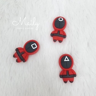 Mẫu charm Squid Game trang trí kẹp tóc, vỏ ốp điện thoại DIY