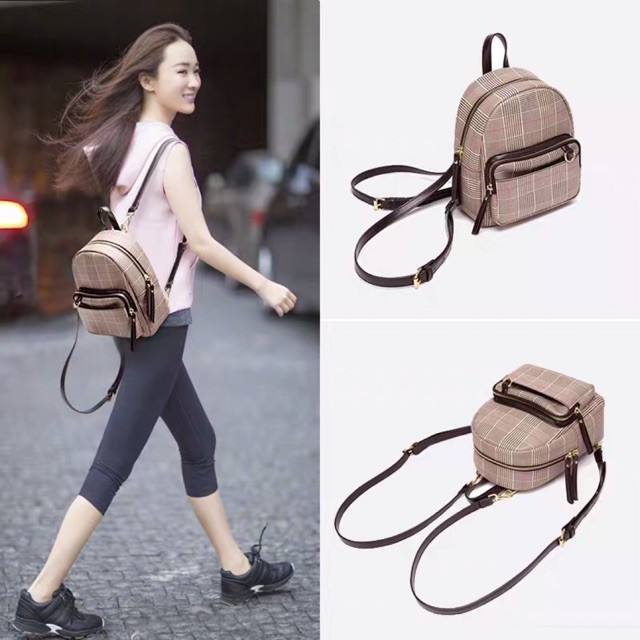 (Order-M) Ulzzang Balo kẻ thời trang M113-1 HQ