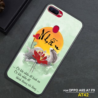 Ốp mặt lưng kính cường lực OPPO A5S -A7 -F9 IN CHỮ THƯ PHÁP TÂM AN ĐỨC