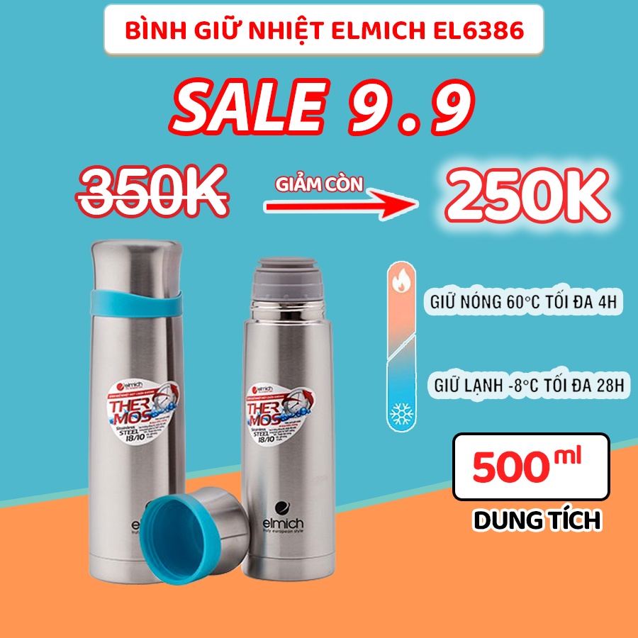 Bình Giữ Nhiệt Elmich Inox304 EL6386, dung tích 500ml, xuất xứ cộng hòa séc