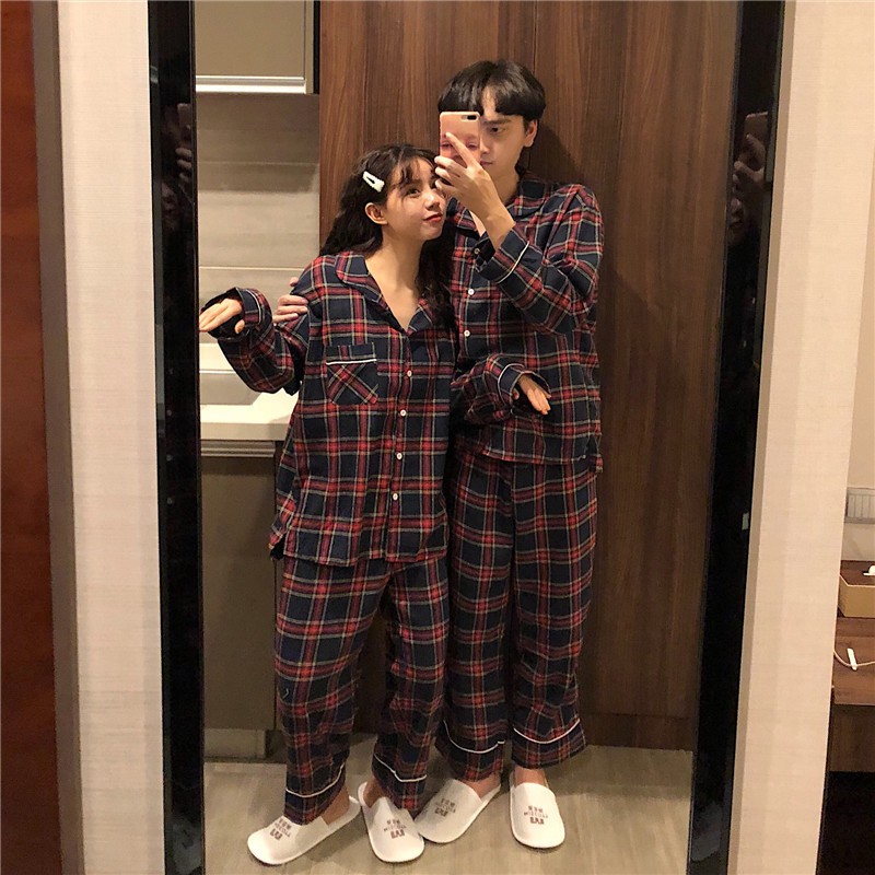 ( ORDER ) Bộ đồ ngủ pyjama đôi caro Ulzzang AK1253